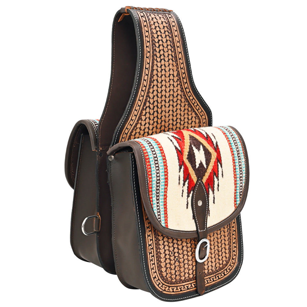 HILASON Soft Leather Horse Saddle Bag Brown | Equestrian Western Adjustable Closure