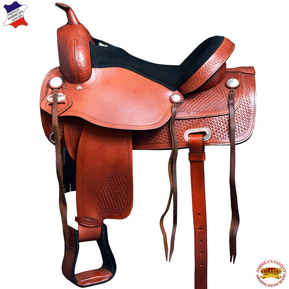 Hilason Western Horse Treeless Trail Pleasure Saddle American Leather