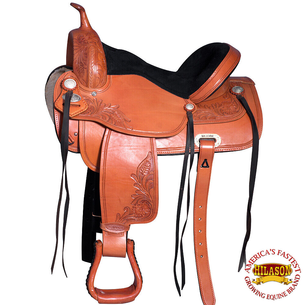 Hilason Western Horse Treeless Trail Saddle American Leather